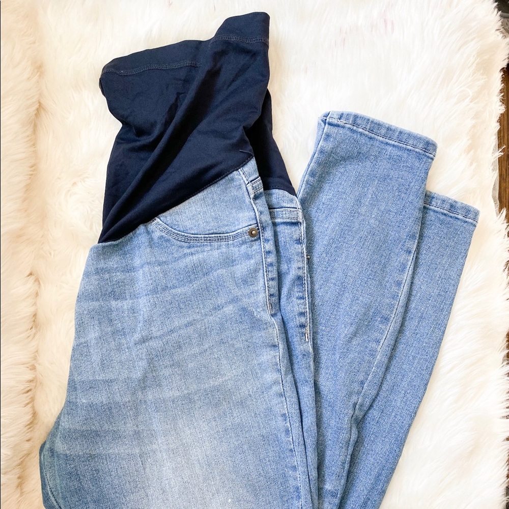 Indigo blue maternity jeans